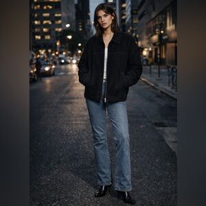 Roundtree & Yorke Women's Black Suede Leather Jacket